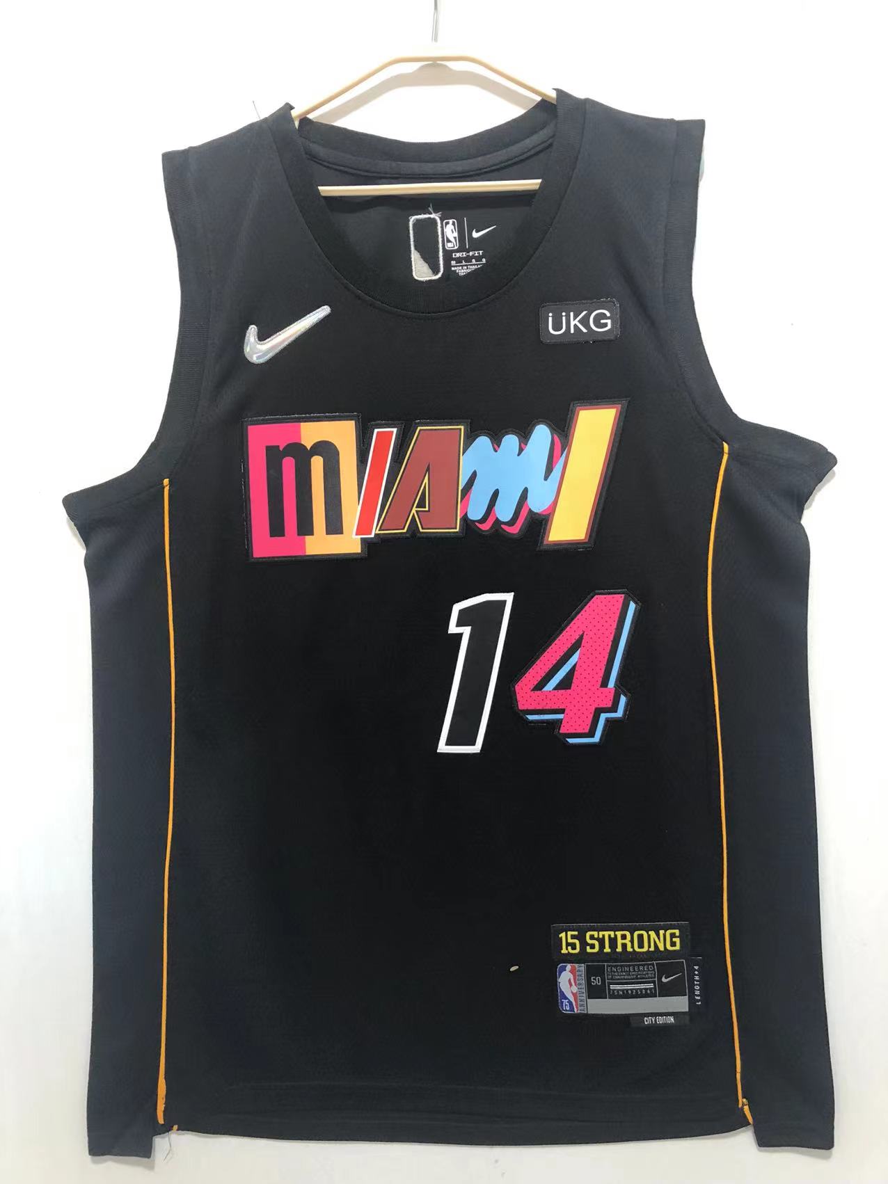 Cheap 2022 Men Miami Heat 14 Herro black city edition Nike NBA Jerseys